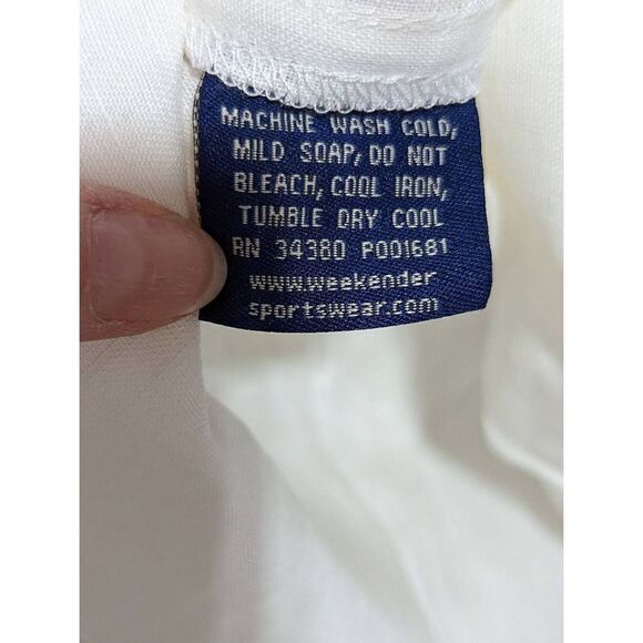 Weekender Men’s White Linen Button-Up Short Sleeve Shirt Size Large - Picture 5 of 5